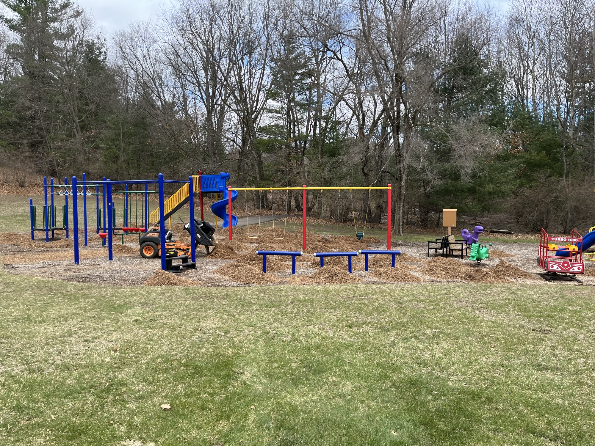 Mulching project by North Shade Lawn