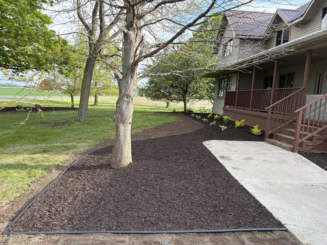 Mulching project by North Shade Lawn