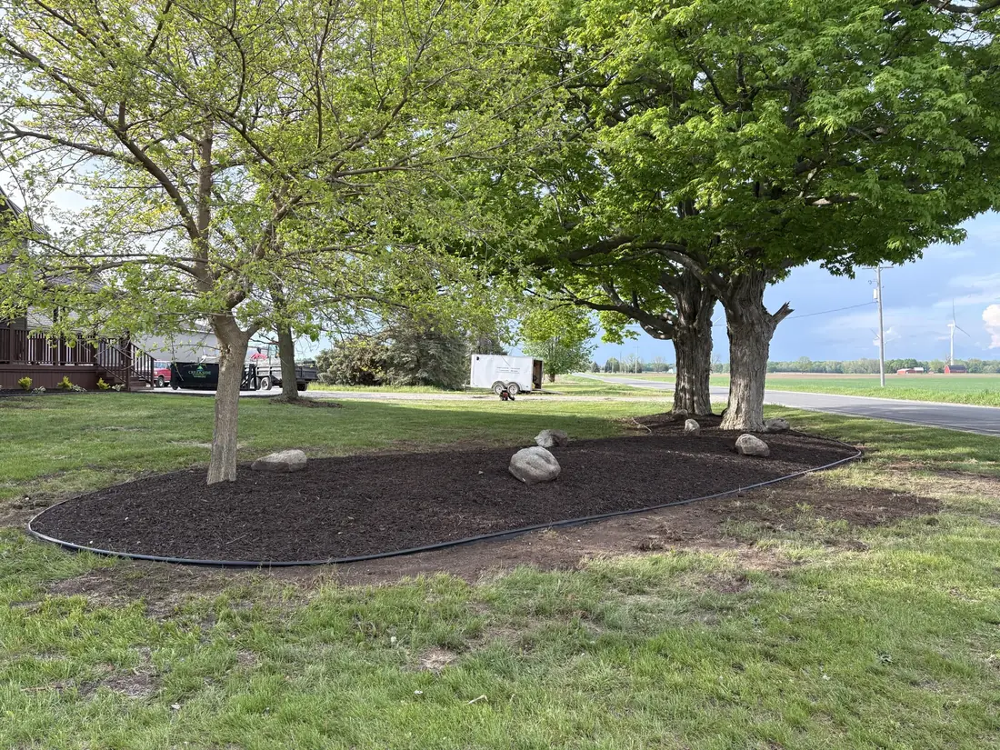 Mulching project by North Shade Lawn